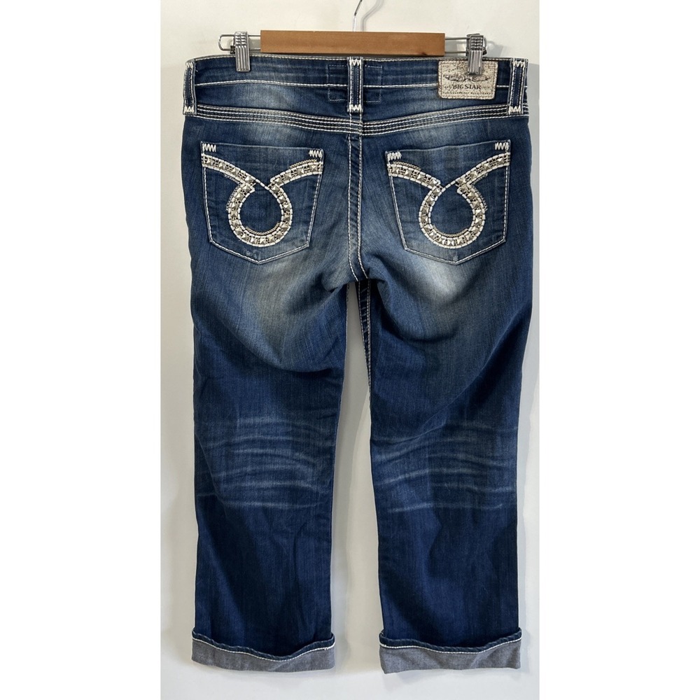 Women's‎ Big Star Liv Crop Jeans Sz 30 Stretch Bold Stitching No Pilling